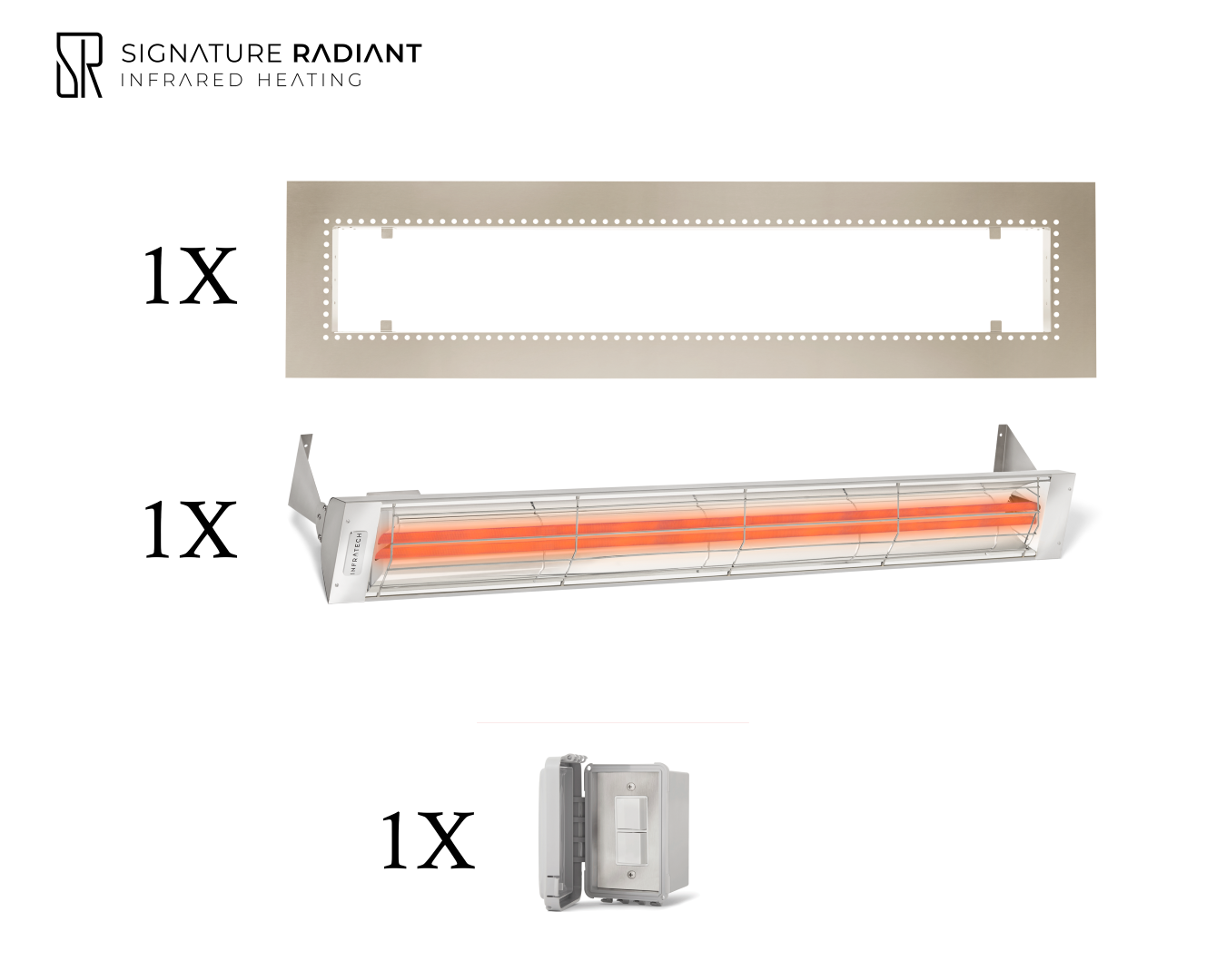 Package: 1 x 6kW infrared heater WD Series Recessed - with ON-OFF