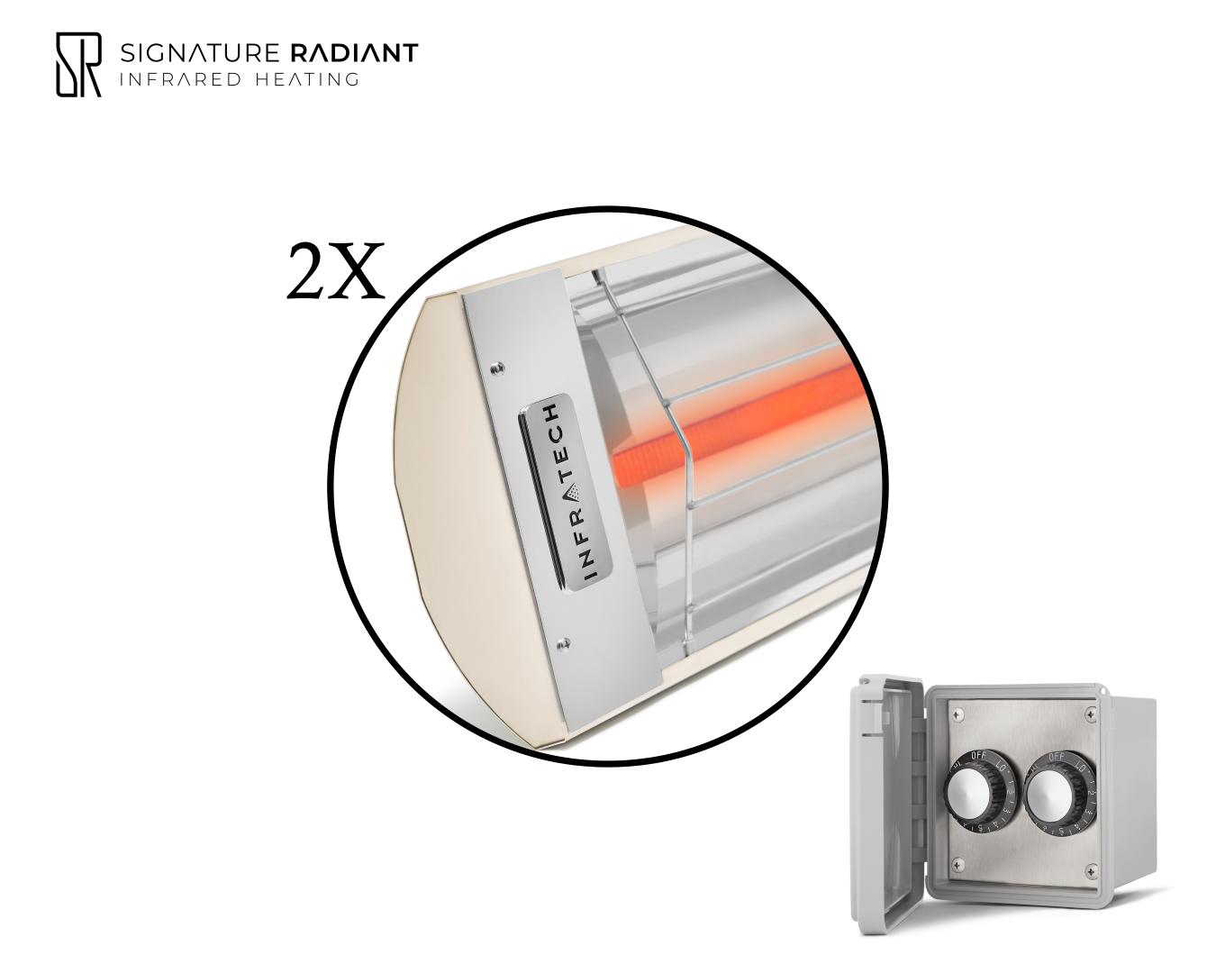 Package: 2 x 3kW infrared heater C Series - with REGULATOR