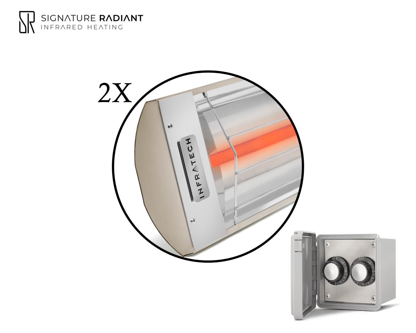 Package: 2 x 3kW infrared heater C Series - with REGULATOR