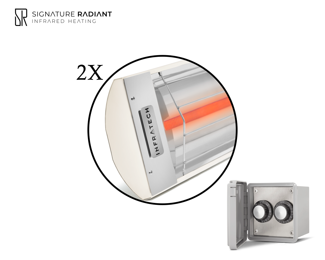 Package: 2 x 3kW infrared heater C Series - with REGULATOR