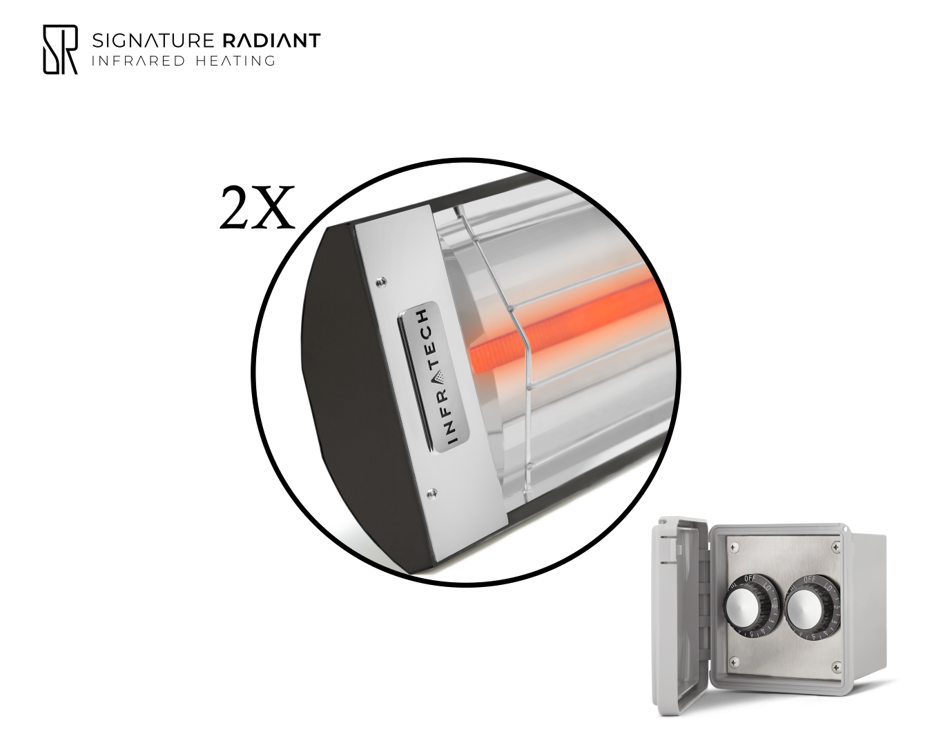Package: 2 x 3kW infrared heater C Series - with REGULATOR