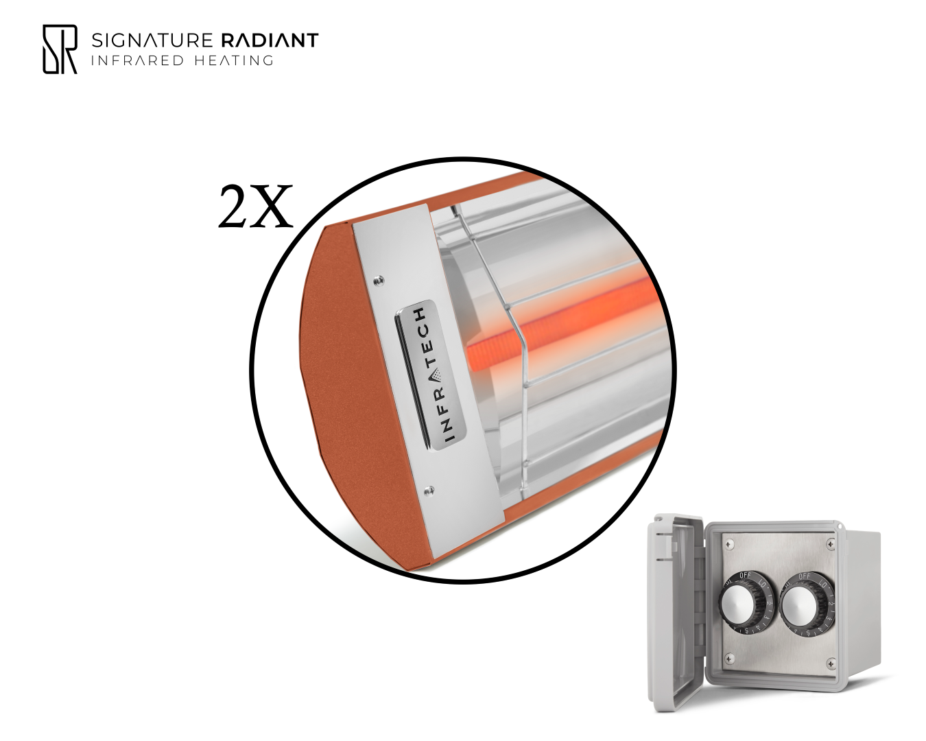 Package: 2 x 3kW infrared heater C Series - with REGULATOR