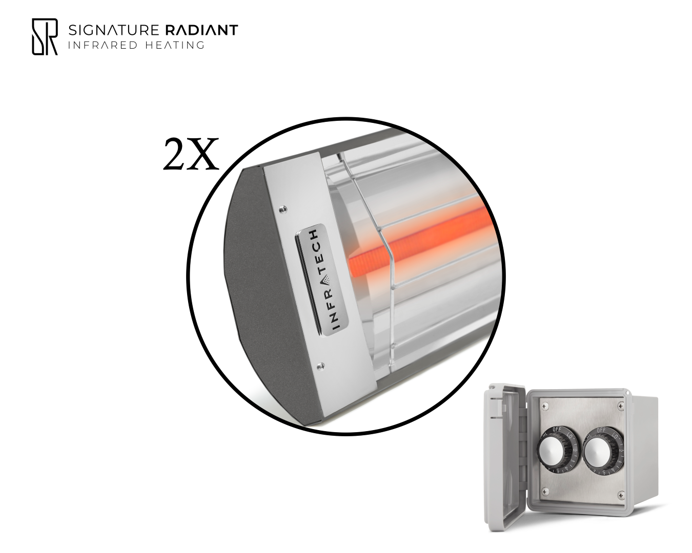 Package: 2 x 3kW infrared heater C Series - with REGULATOR