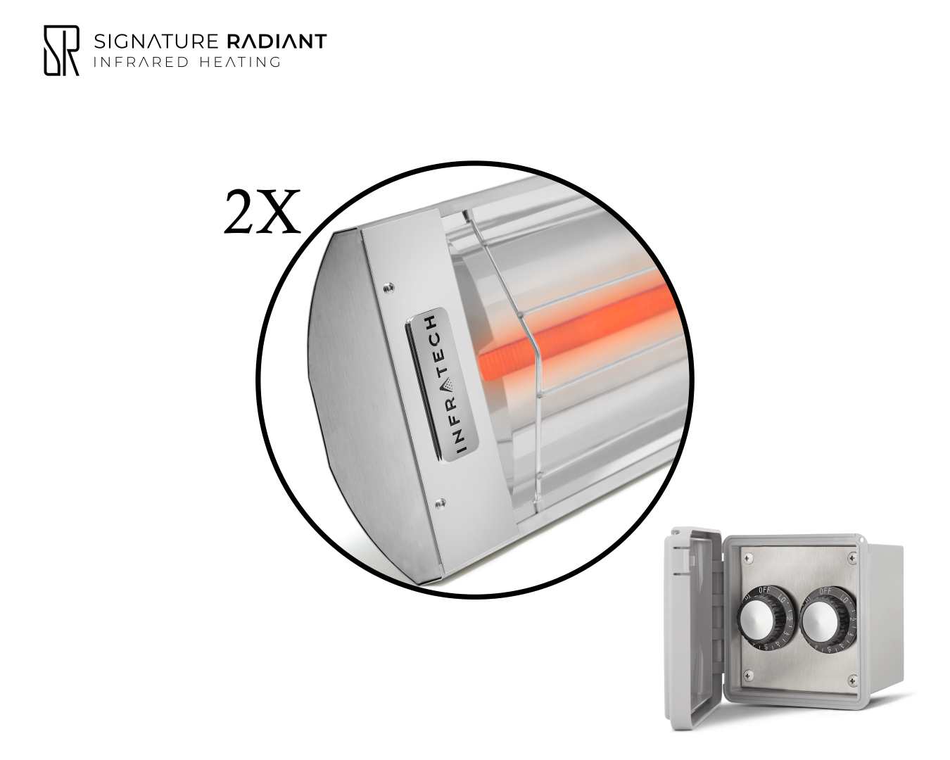 Package: 2 x 3kW infrared heater C Series - with REGULATOR
