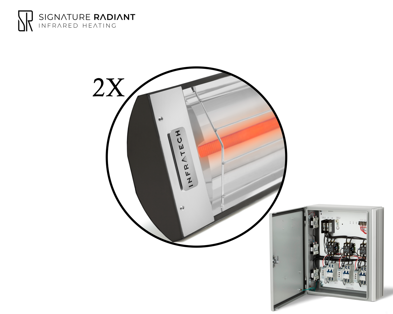 Package: 2 x 4kW infrared heater C Series - with Panel