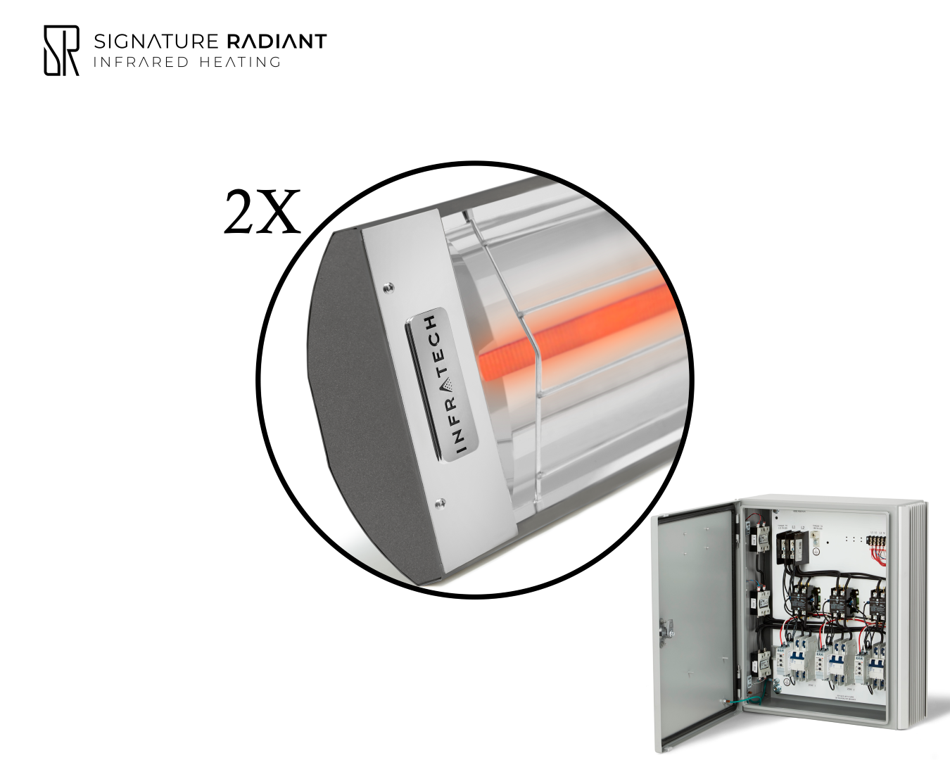 Package: 2 x 4kW infrared heater C Series - with Panel