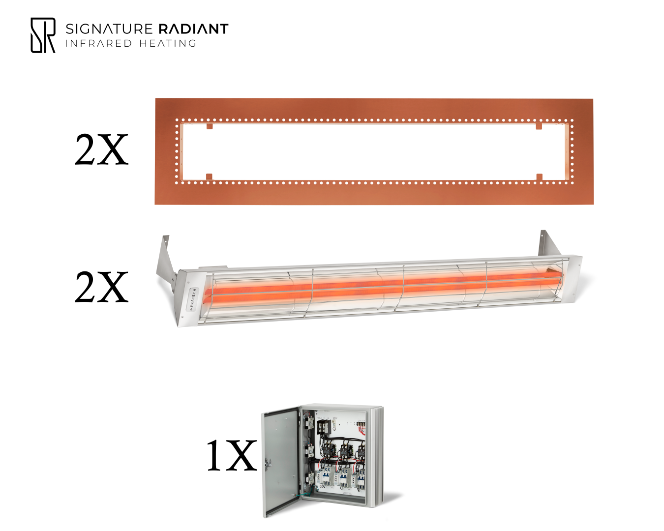 Package: 2 x 6kW infrared heater WD Series Recessed - with Panel