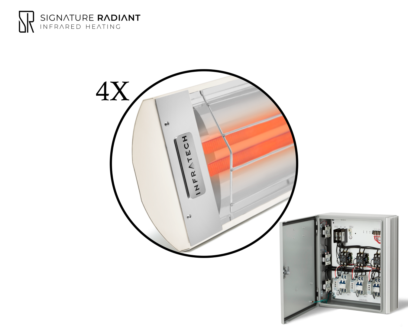 Package: 4 x 6kW infrared heater CD Series - with Panel