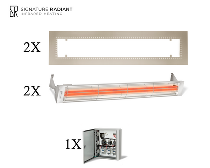 Package:  2 x 6kW infrared heater WD Series Recessed - with Panel