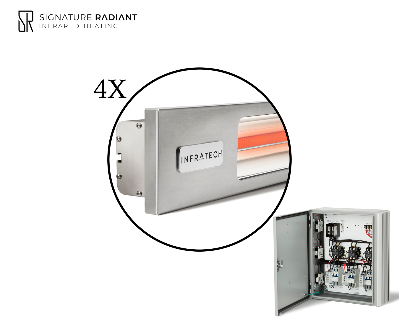 Package:  4 x 4kW infrared heater SL Series - with Panel