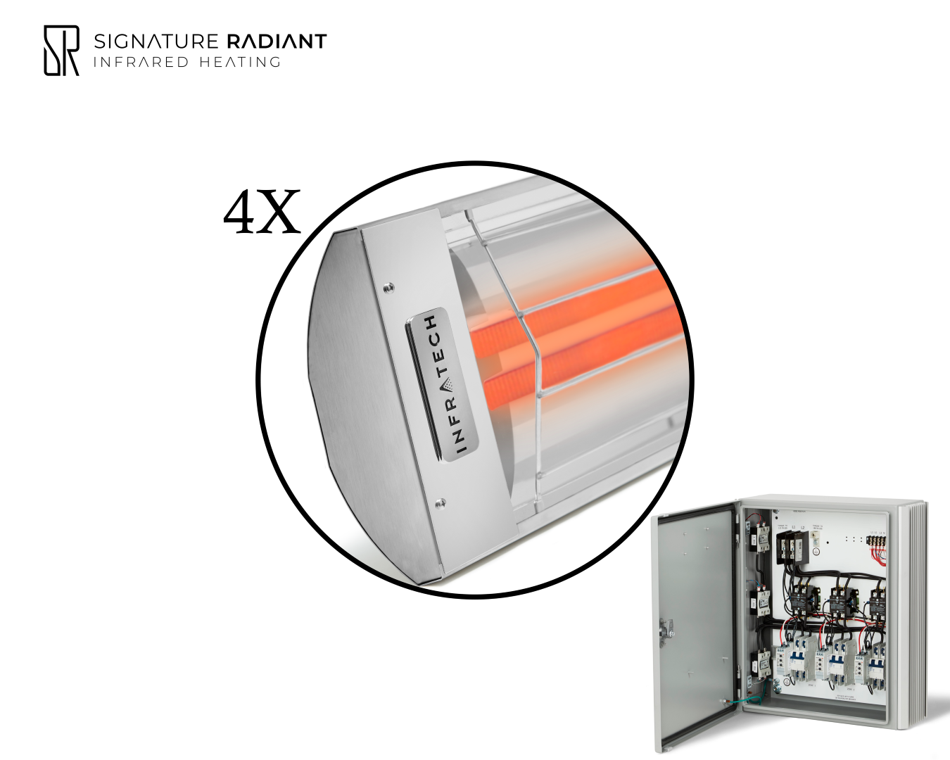 Package:  4 x 6kW infrared heater CD Series - with Panel